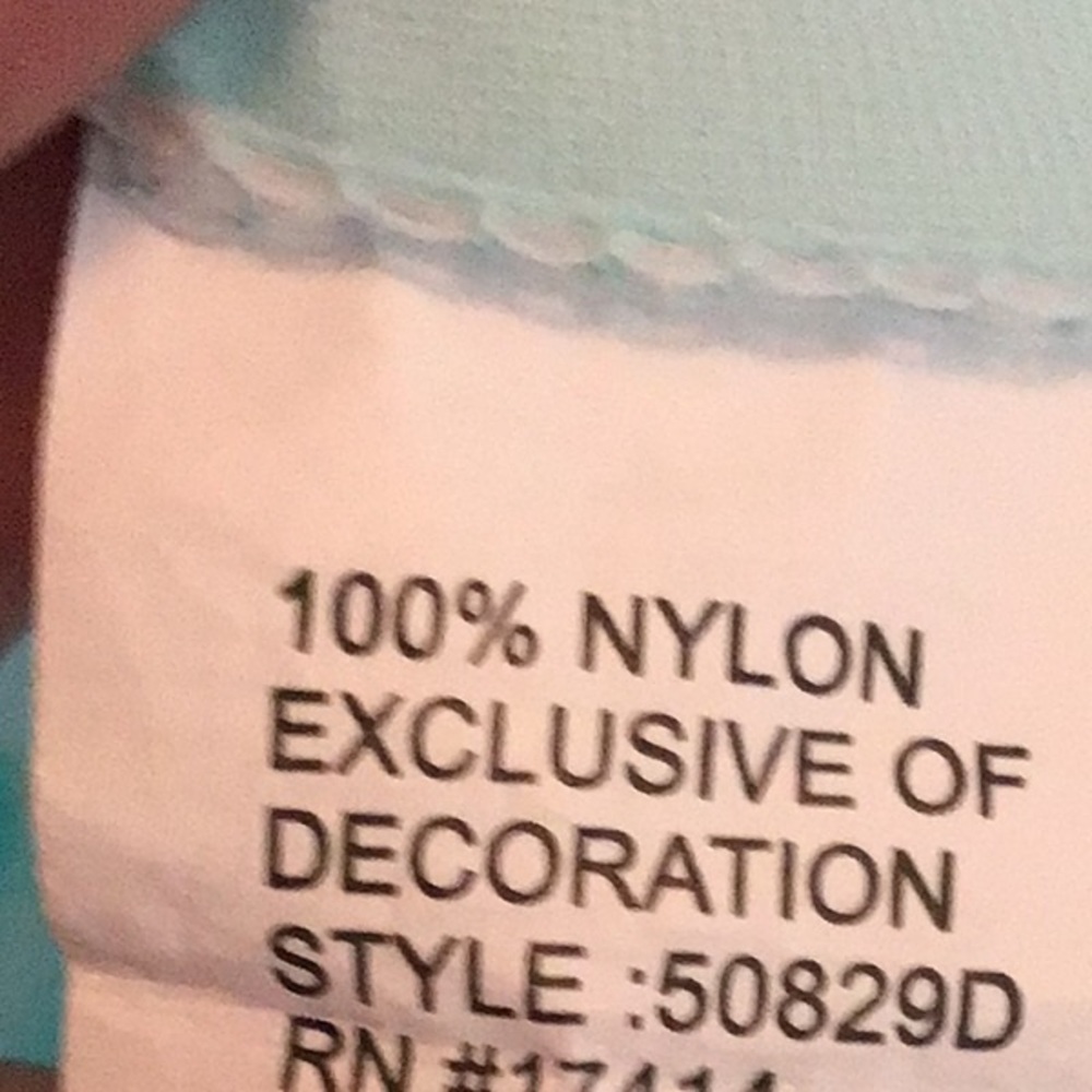 Miss Elaine - Aqua Blue Nightgown with embroidery neckline - Picture 6 of 9